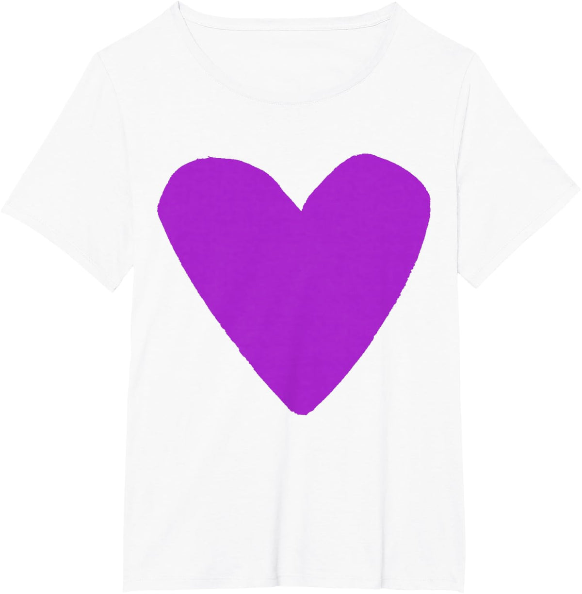 Love Heart Shape Purple T-Shirt - White