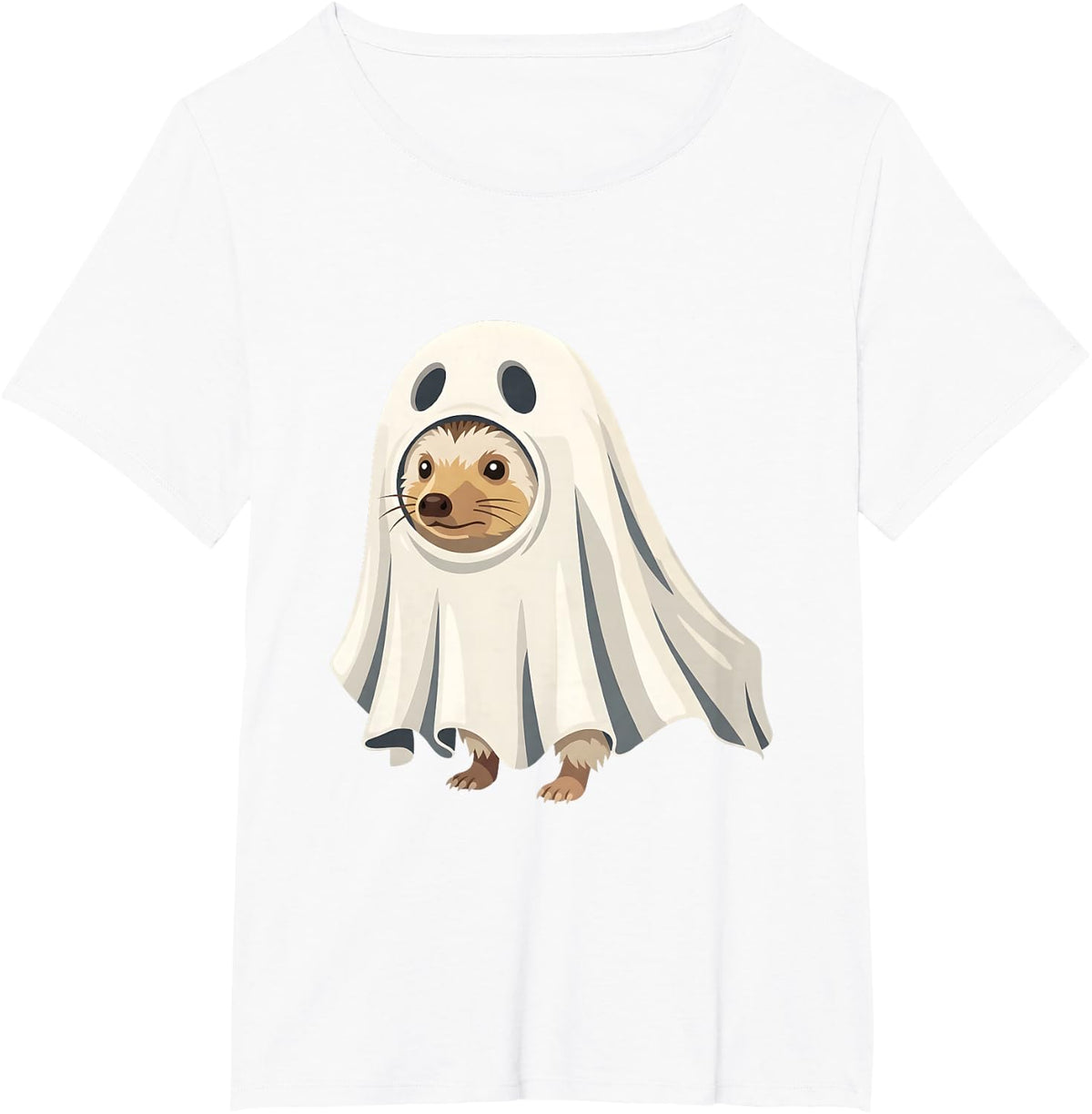 Cute Hedgehog Ghost Costume Halloween T-Shirt - White