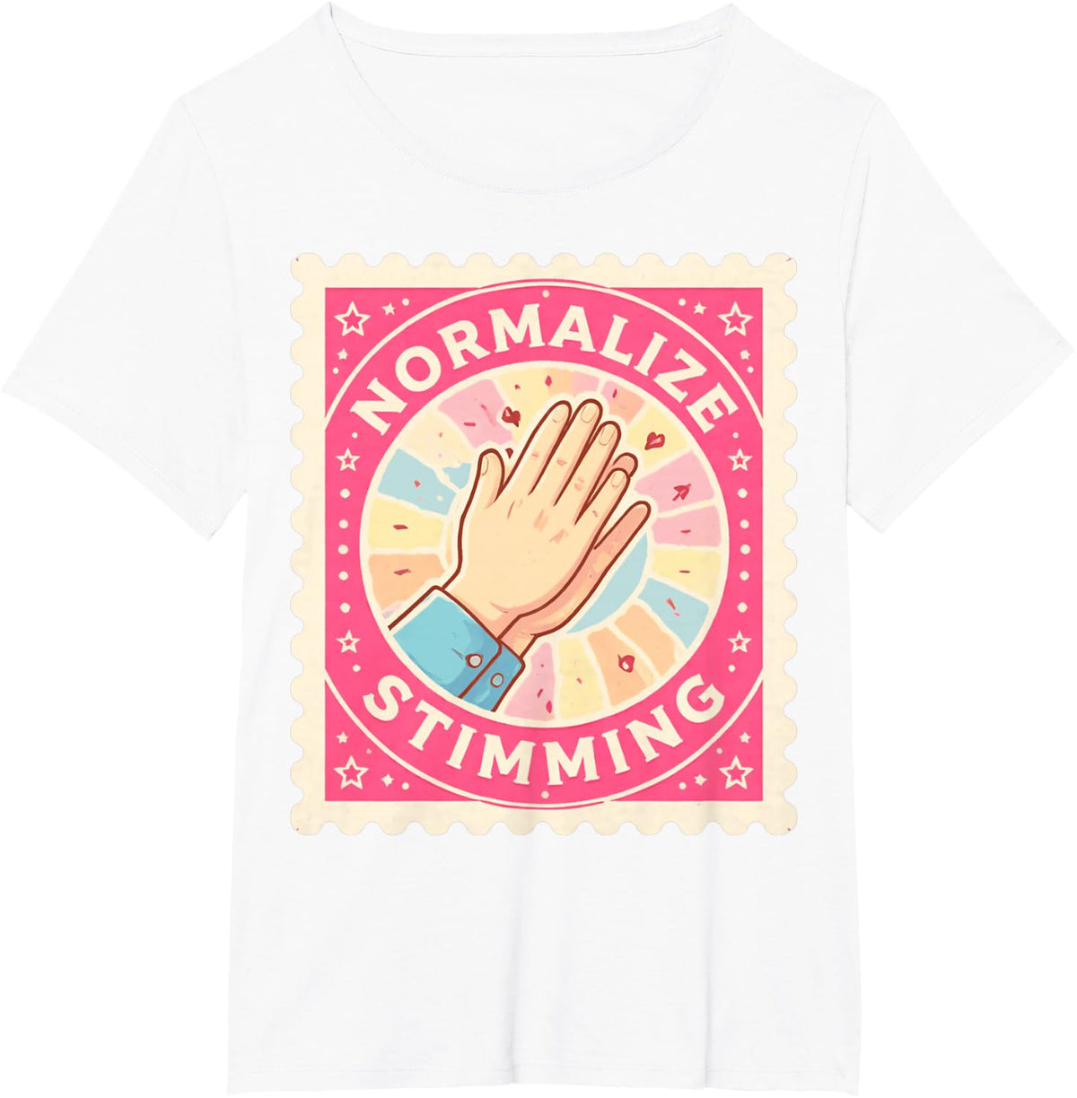 Normalize Stimming Stim Autism Awareness Neurodivergent T-Shirt - White