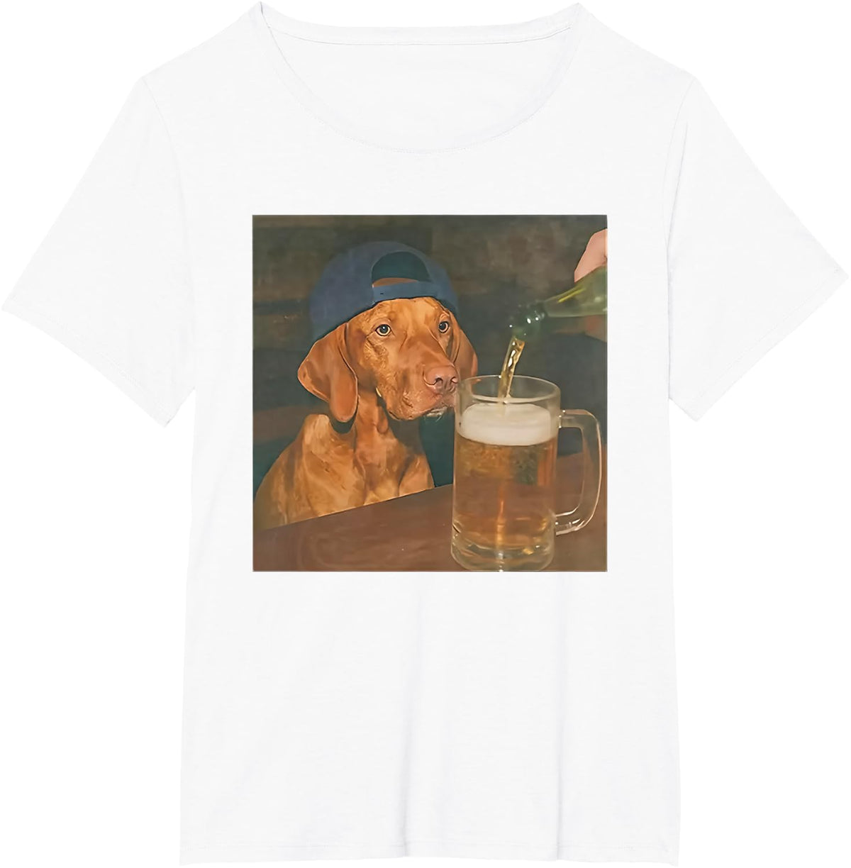 Vizsla Drinking Beer T-Shirt - White