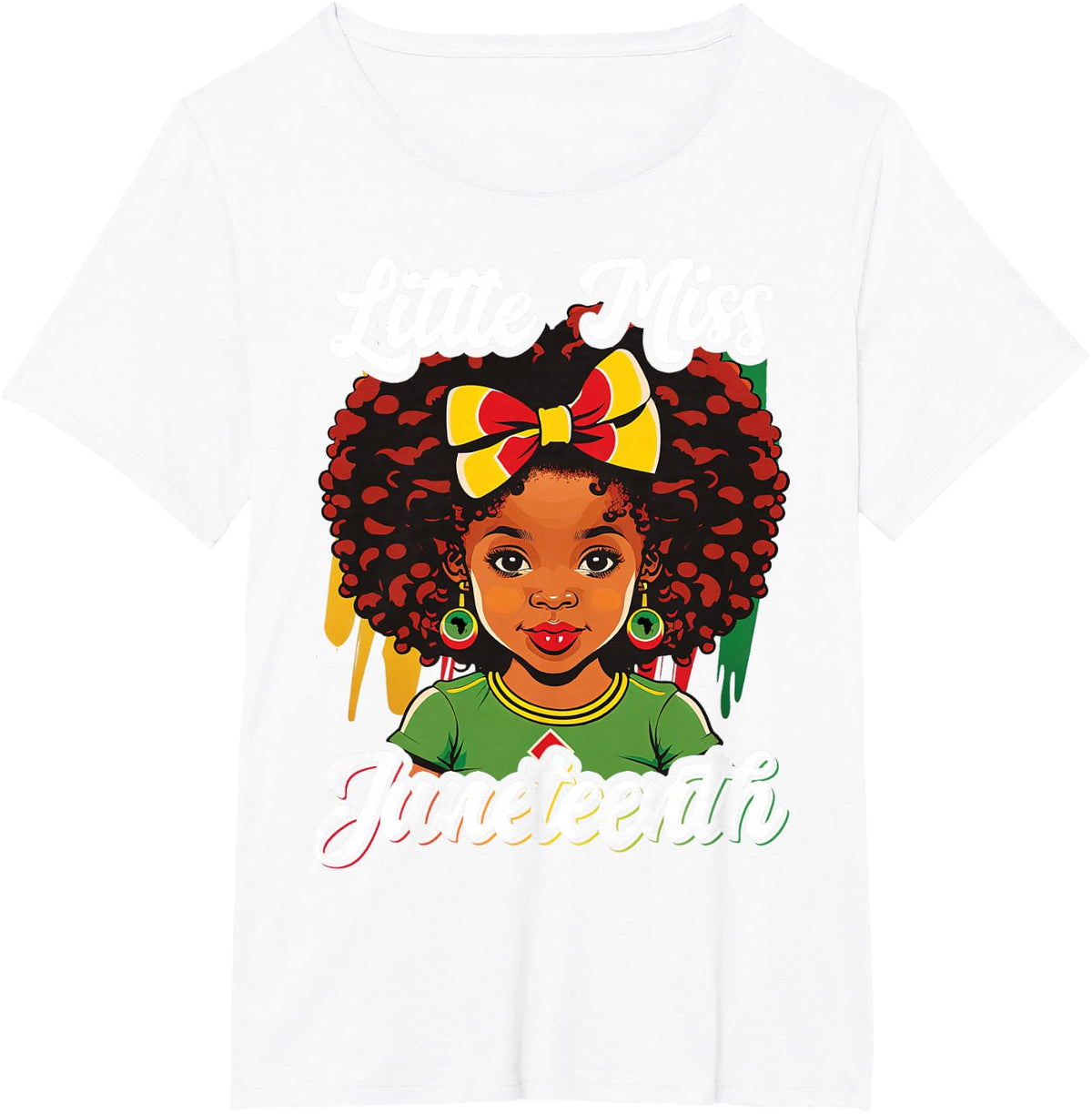 Kids Little Miss Juneteenth Shirt Girl Toddler Black History T-Shirt - White
