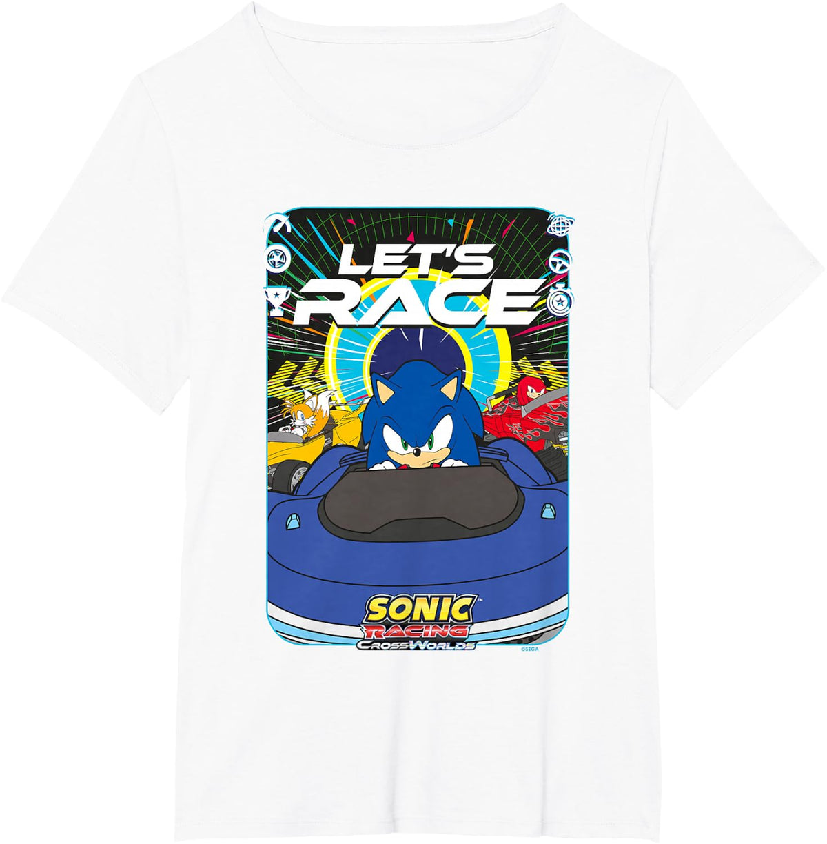Sonic Racing CrossWorlds - Let's Race T-Shirt - White