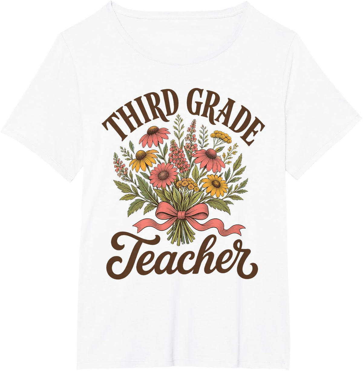 Third Grade Teacher Wildflower 3rd Grade T-Shirt - White