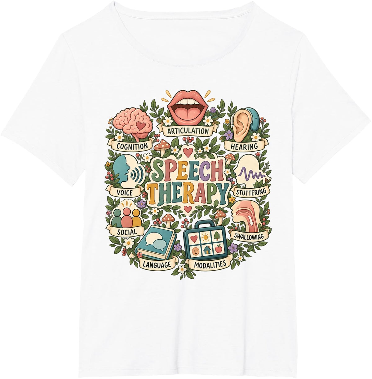 Speech Therapy Retro Groovy Language Pathologist Therapist T-Shirt - White