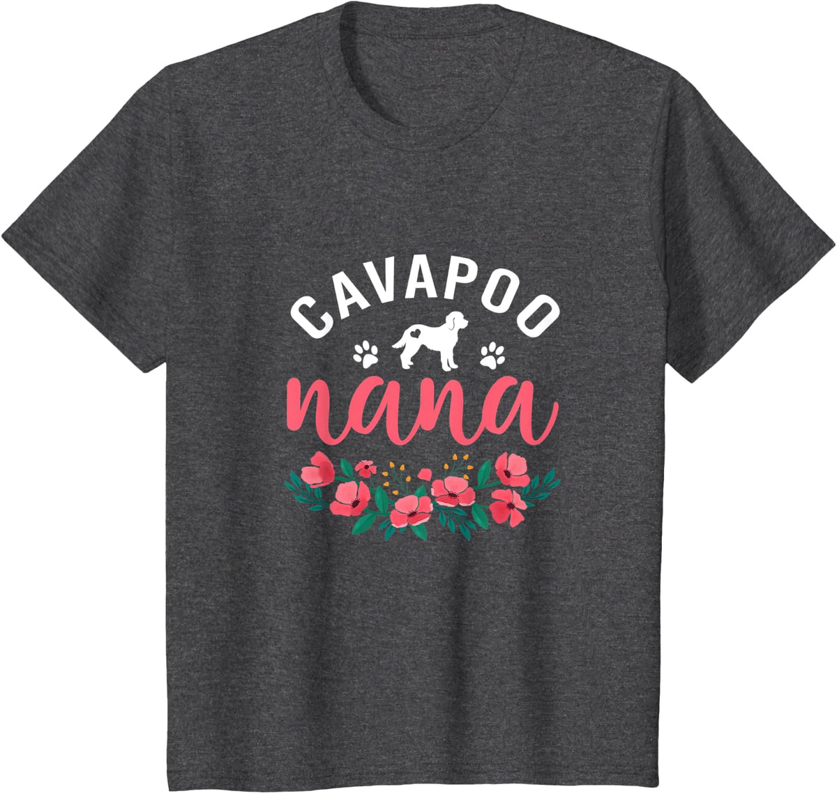 Cavapoo Grandma Dog Gifts Womens Dog Lover Nana Christmas T-Shirt - Dark Heather Grey