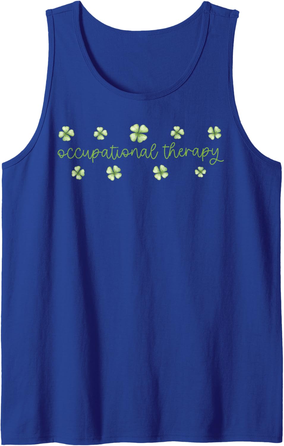 Occupational Therapy Shamrock Irish OT OTA St Patricks Day Sleeveless Tank Top - Royal Blue