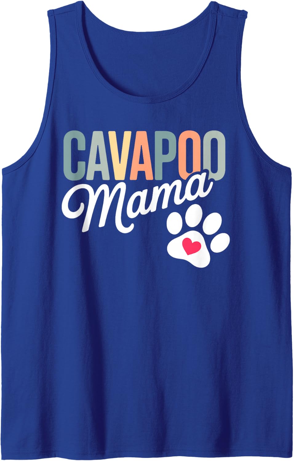 Best Cavapoo Mom Art for Women Cavapoo Lover Cavoodle Owner Sleeveless Tank Top - Royal Blue