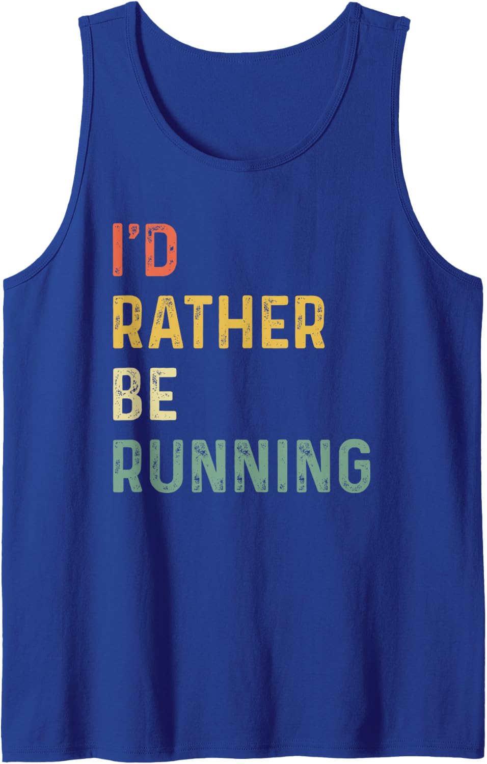 I'd Rather Be Running Marathon Funny Running Tank Top - Royal Blue