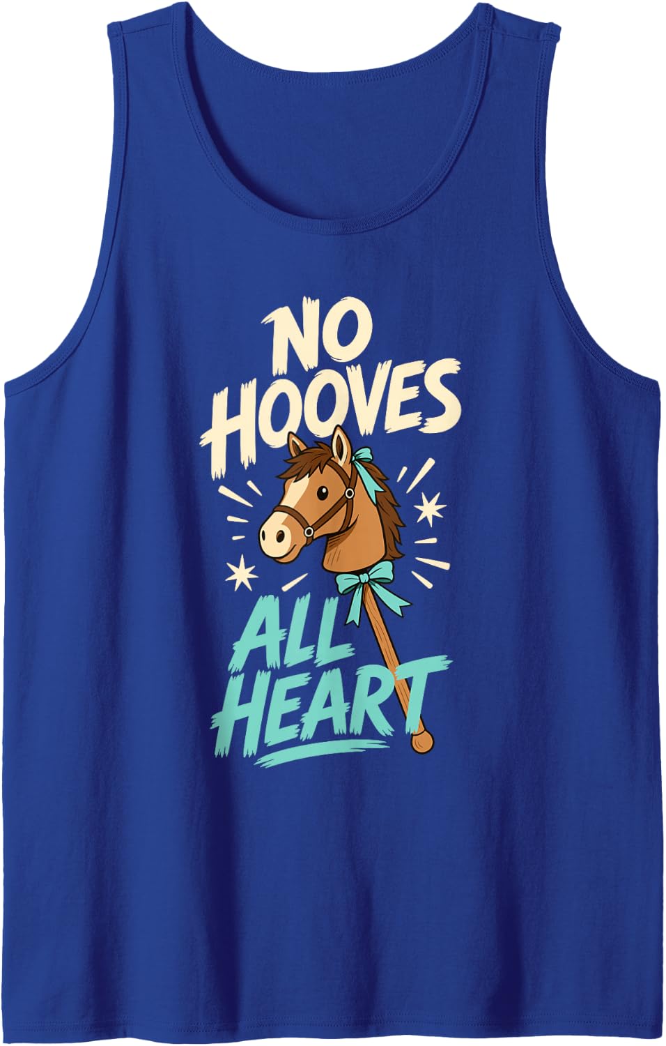 No Hooves All Heart Horse Lover Sleeveless Tank Top - Royal Blue