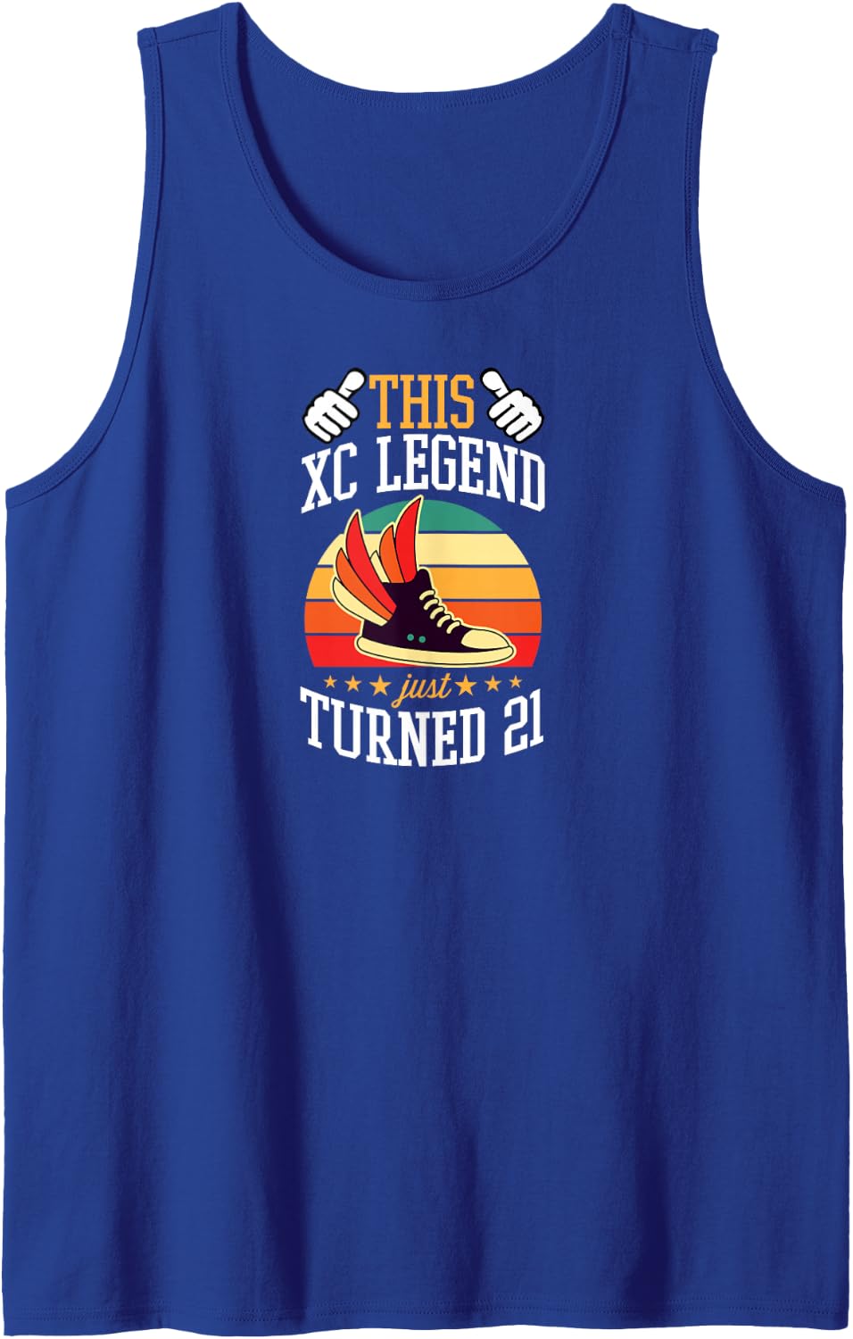 This XC Legend Just Turned 21 Cross Country Theme Birthday Sleeveless Tank Top - Royal Blue