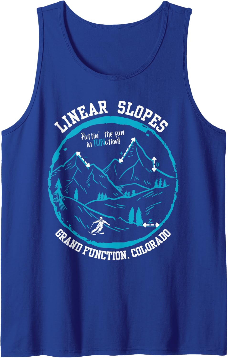 High School Teacher Linear Slope Equation Funny Math Algebra Sleeveless Tank Top - Royal Blue