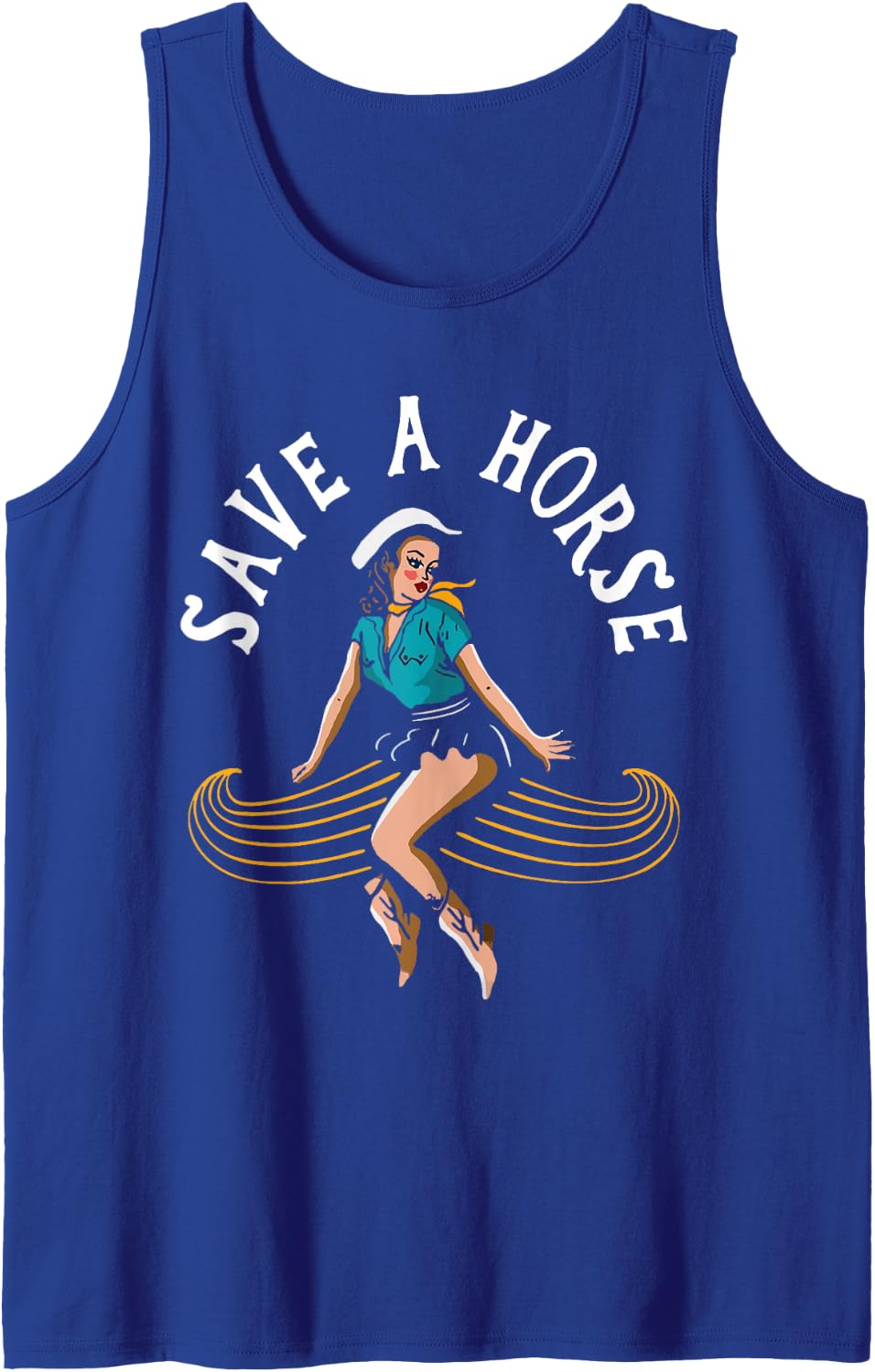 Save A Horse Ride A Mustache - Free Moustache Rides Tank Top - Royal Blue