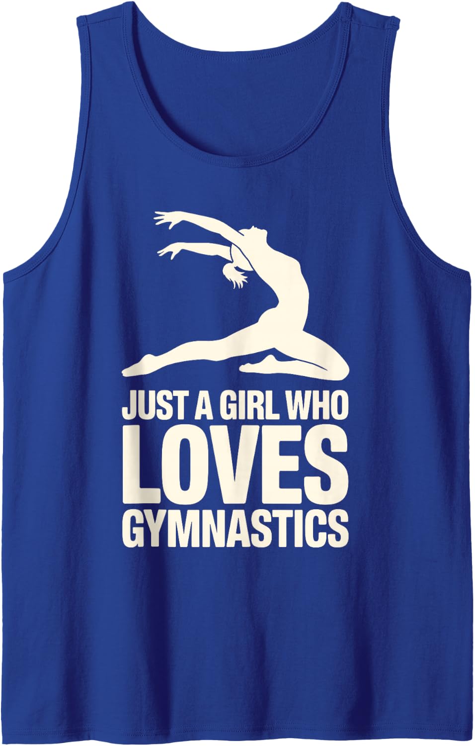 Cool Gymnastics Art for Girls Kids Women Gymnastics Gymnast Sleeveless Tank Top - Royal Blue