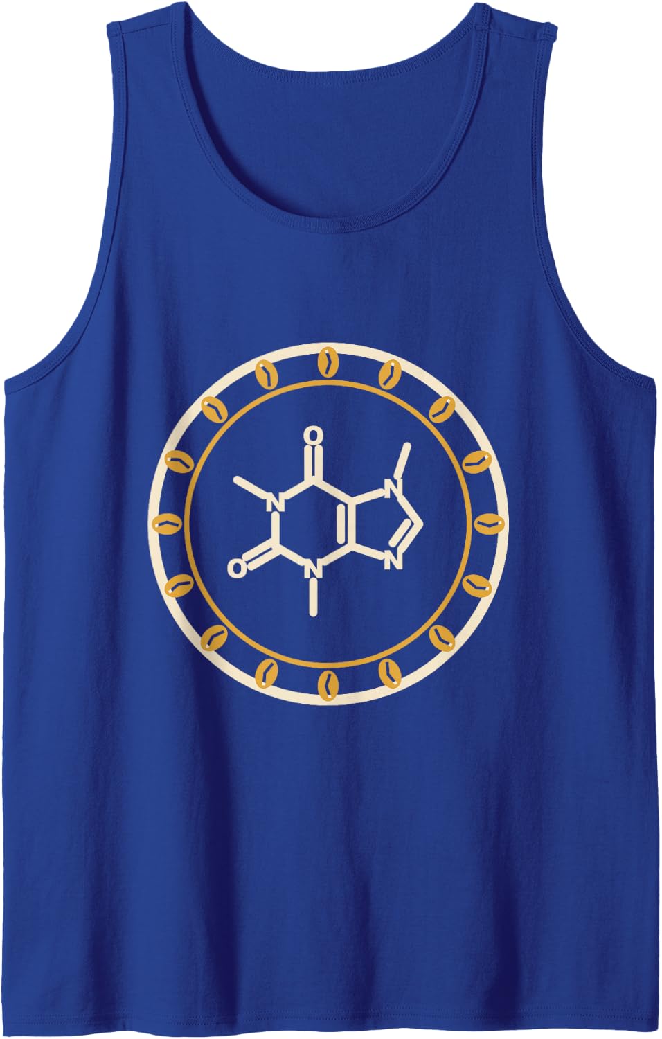 Coffee Molecule Chemistry Coffee Bean Chemist Sleeveless Tank Top - Royal Blue