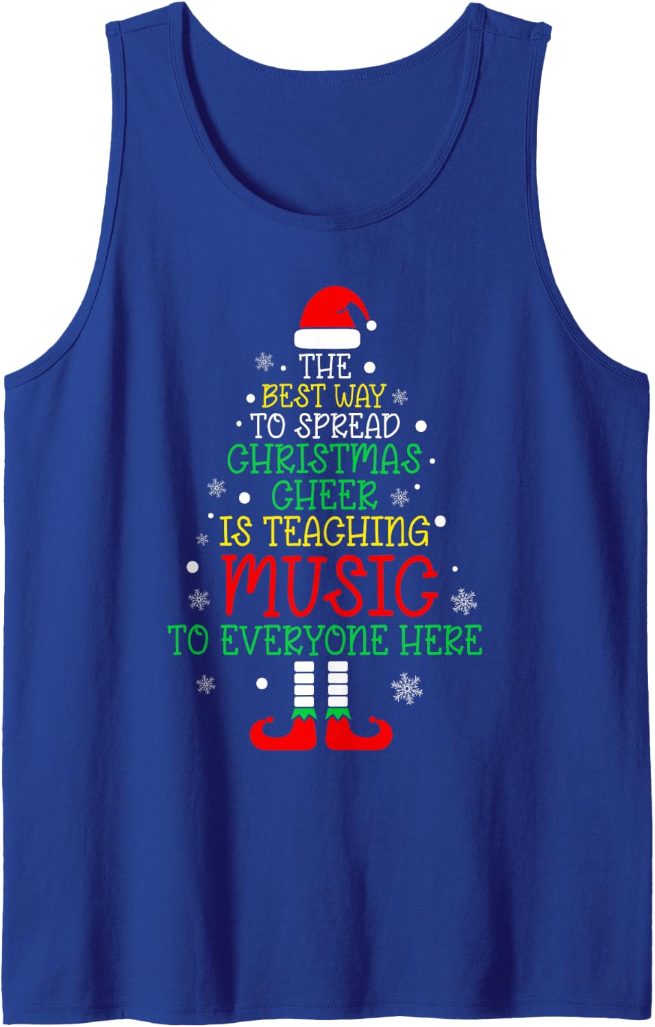 The Best Way to Spread Christmas Cheer is Teaching Music Sleeveless Tank Top - Royal Blue