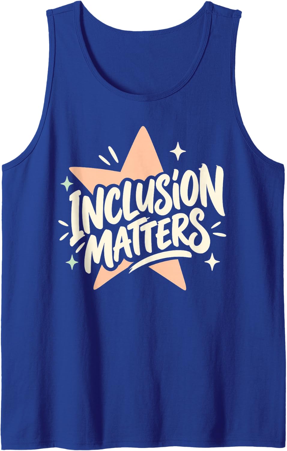 Retro Inclusion Matters Supportive Kindness Sleeveless Tank Top - Royal Blue
