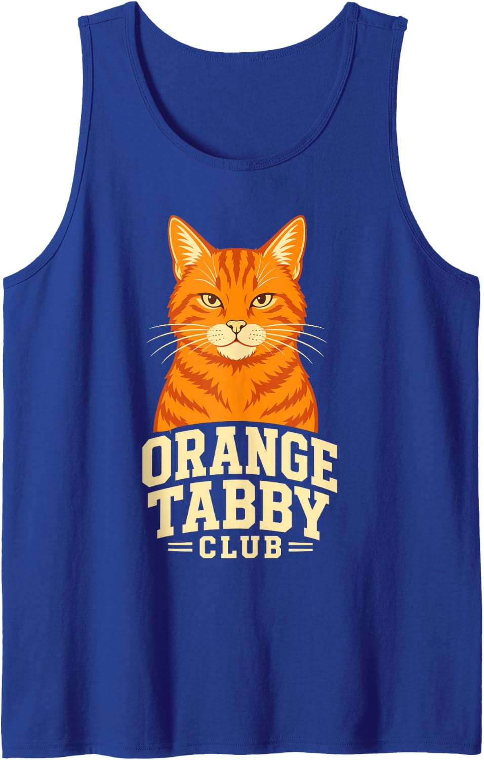 Orange Tabby Club Cat Owner Sleeveless Tank Top - Royal Blue