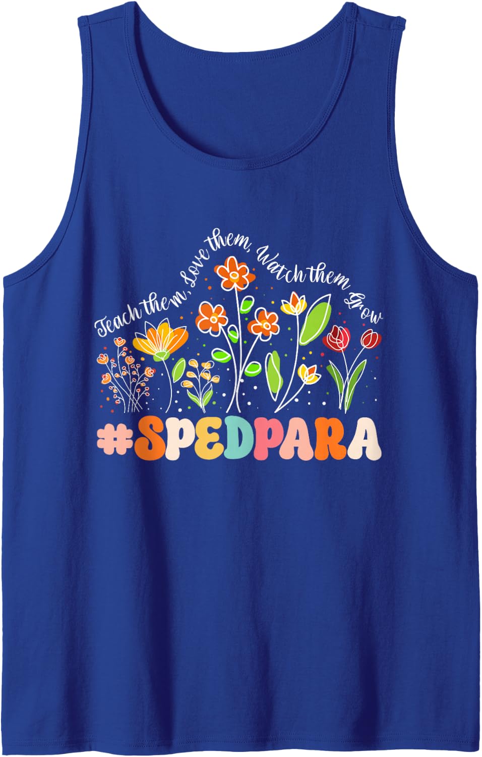 SPED para Appreciation Week Teacher Back to School Sleeveless Tank Top - Royal Blue