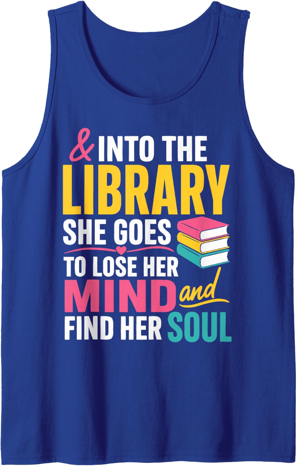 Woman Librarian Book Lover Girl Library Reading Tank Top - Royal Blue