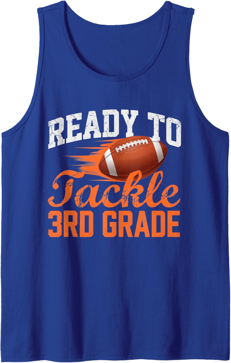 3rd Grade Teacher Football Back to School Sleeveless Tank Top - Royal Blue