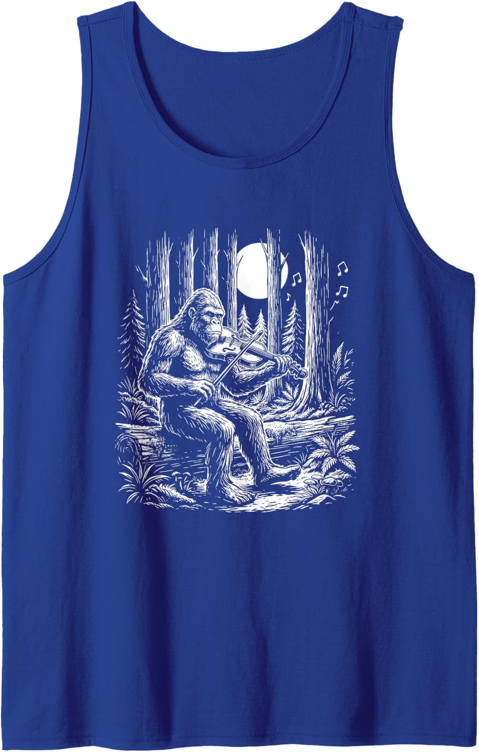 Fiddle Player Bigfoot Violinist Sasquatch Old Time Fiddler Sleeveless Tank Top - Royal Blue