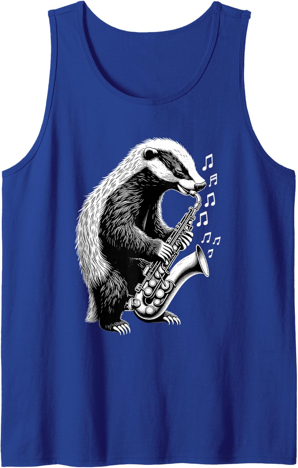 Honey Badger Saxophone Marching Band Jazz Saxophonist Sleeveless Tank Top - Royal Blue
