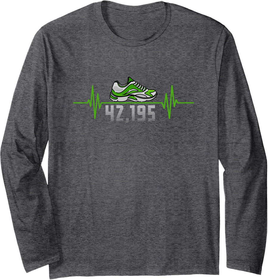 42.2 km Outfit Marathon Runner - Long Distance Training Runner Long Sleeve T-Shirt - Adult Unisex Dark Heather Grey