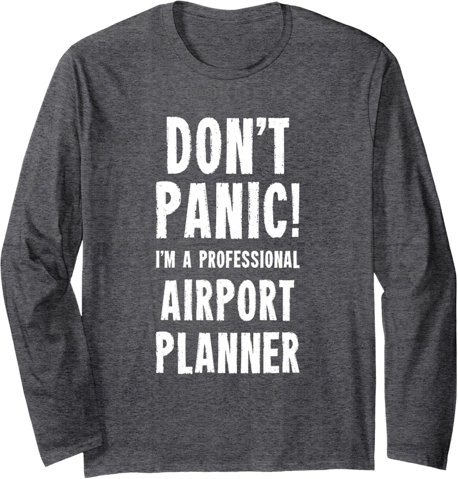 Airport Planner Long Sleeve T-Shirt - Adult Unisex Dark Heather Grey