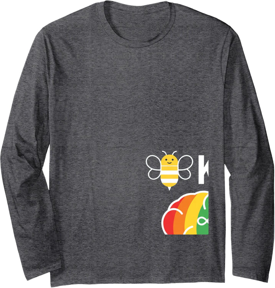 Kind Embrace Neurodiversity Autism Awareness Long Sleeve T-Shirt - Adult Unisex Dark Heather Grey
