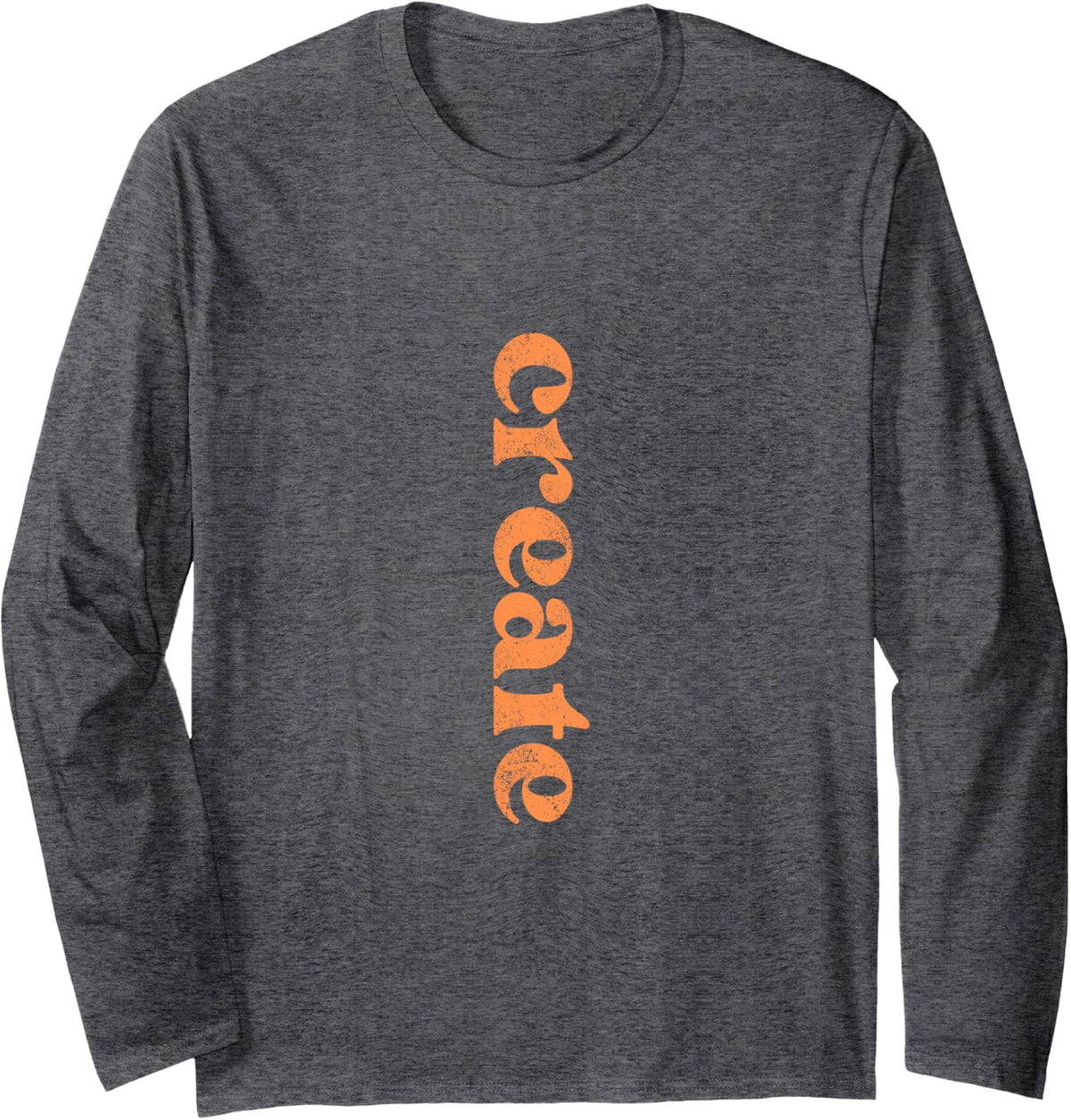 Abstract Art Modern Geometric Typography Design Create Long Sleeve T-Shirt - Adult Unisex Dark Heather Grey