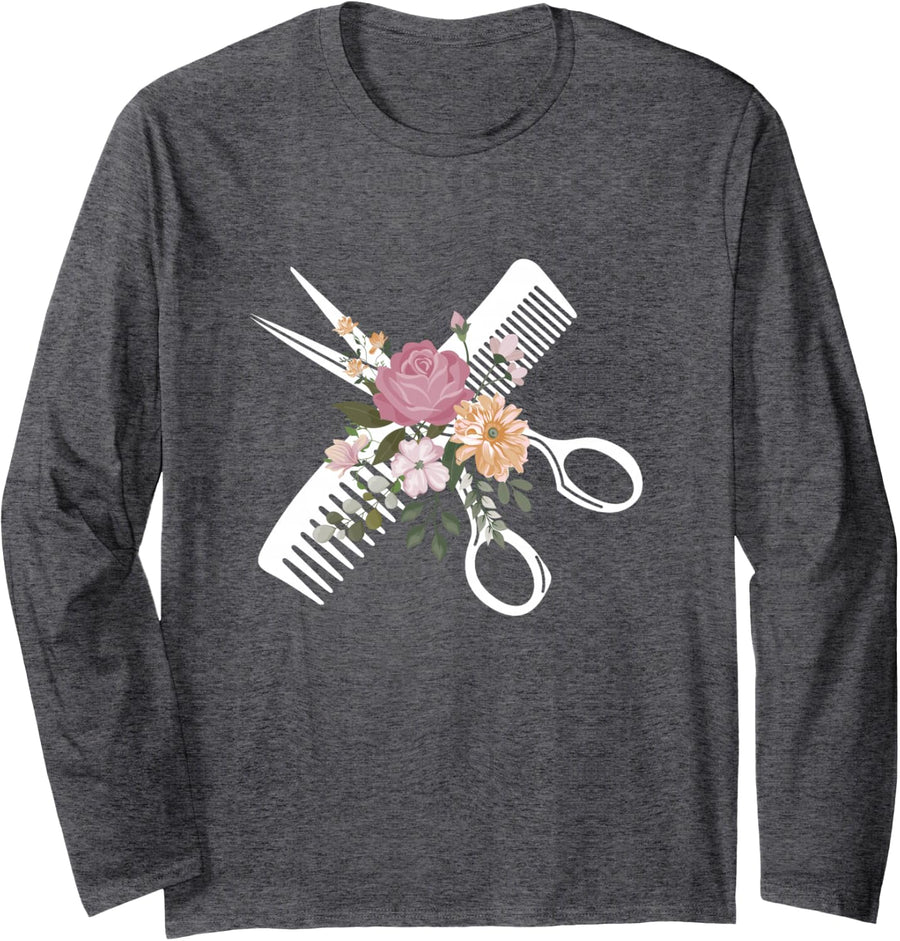 Hairdresser Stylist - Hairstyle Hair Salon Hairstylist Long Sleeve T-Shirt - Adult Unisex Dark Heather Grey