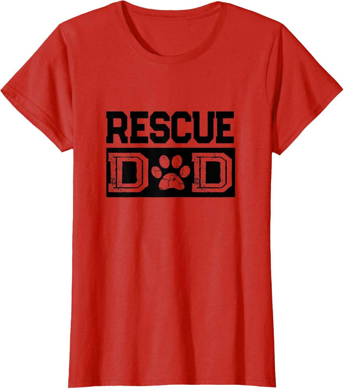 Retro Rescue Dad Dog Doggie Foster Parent Gift T-Shirt - Red