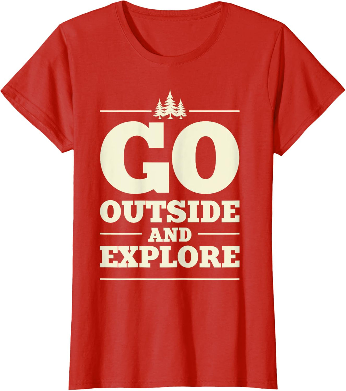 Camping Go Outside And Explore Outdoor T-Shirt - Red