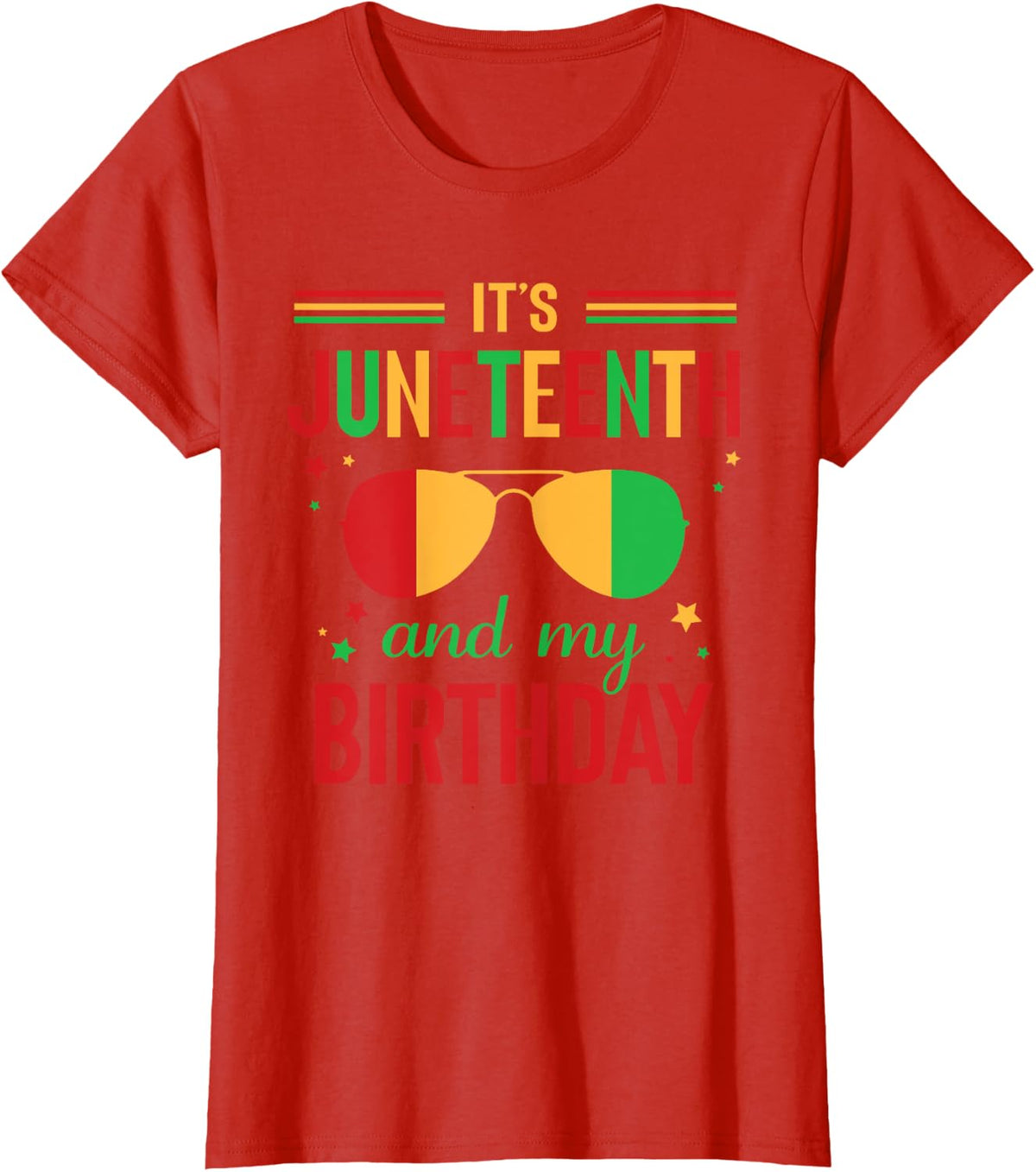 It's Juneteenth And My Birthday Africa Black Juneteenth T-Shirt - Red