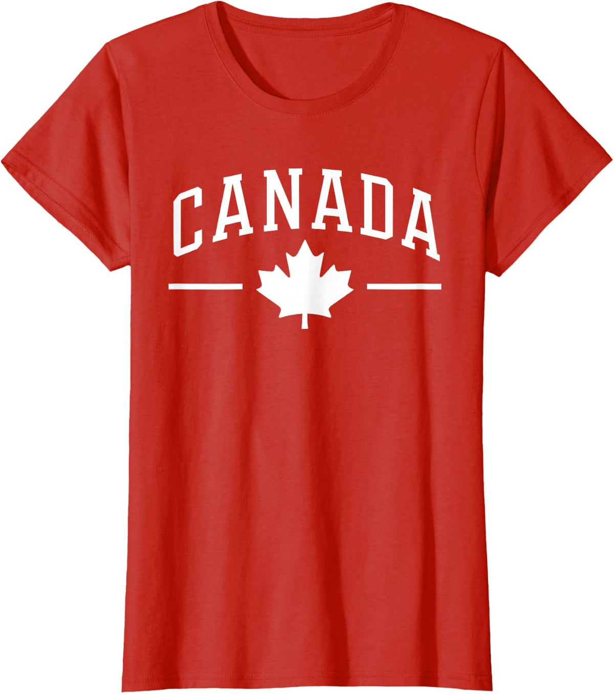 Maple Leaf Canada Athletic Team Sports Flag Varsity Style Tees T Shirts - Red