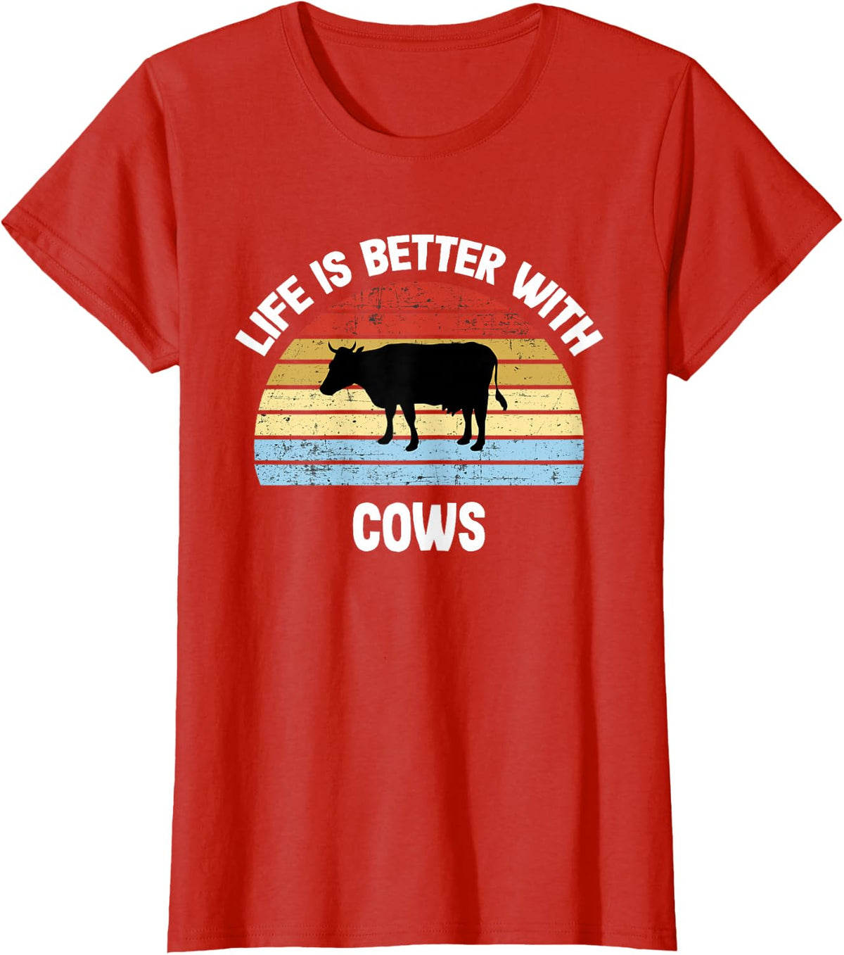 Cow T-Shirt | Life is Better With Cows T-Shirt - Red