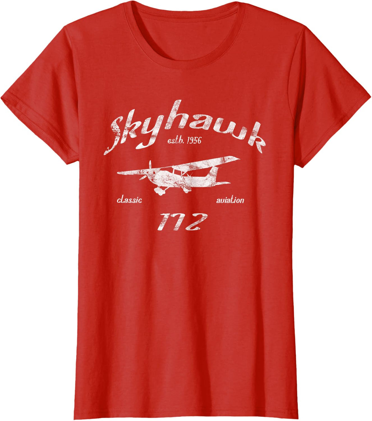 172 Skyhawk Airplane Classic Vintage Aviation Private Pilot T-Shirt - Red