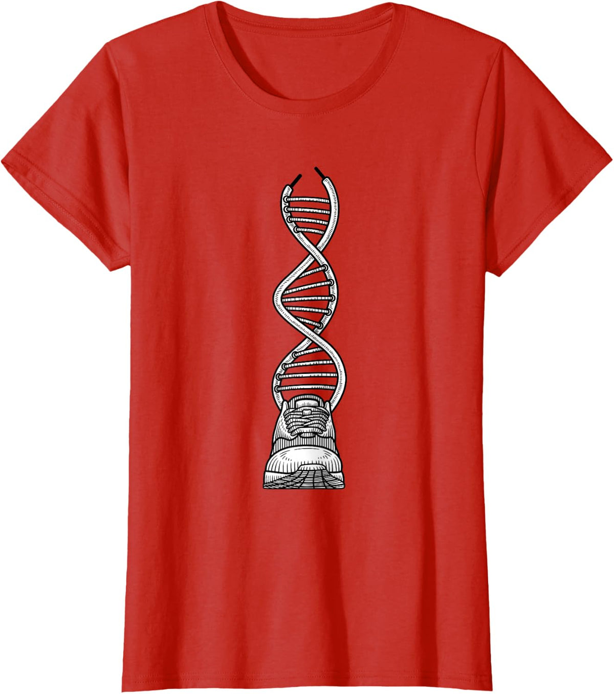 DNA Running Funny Runner Race Athlete Marathon Lovers Outfit T-Shirt - Red