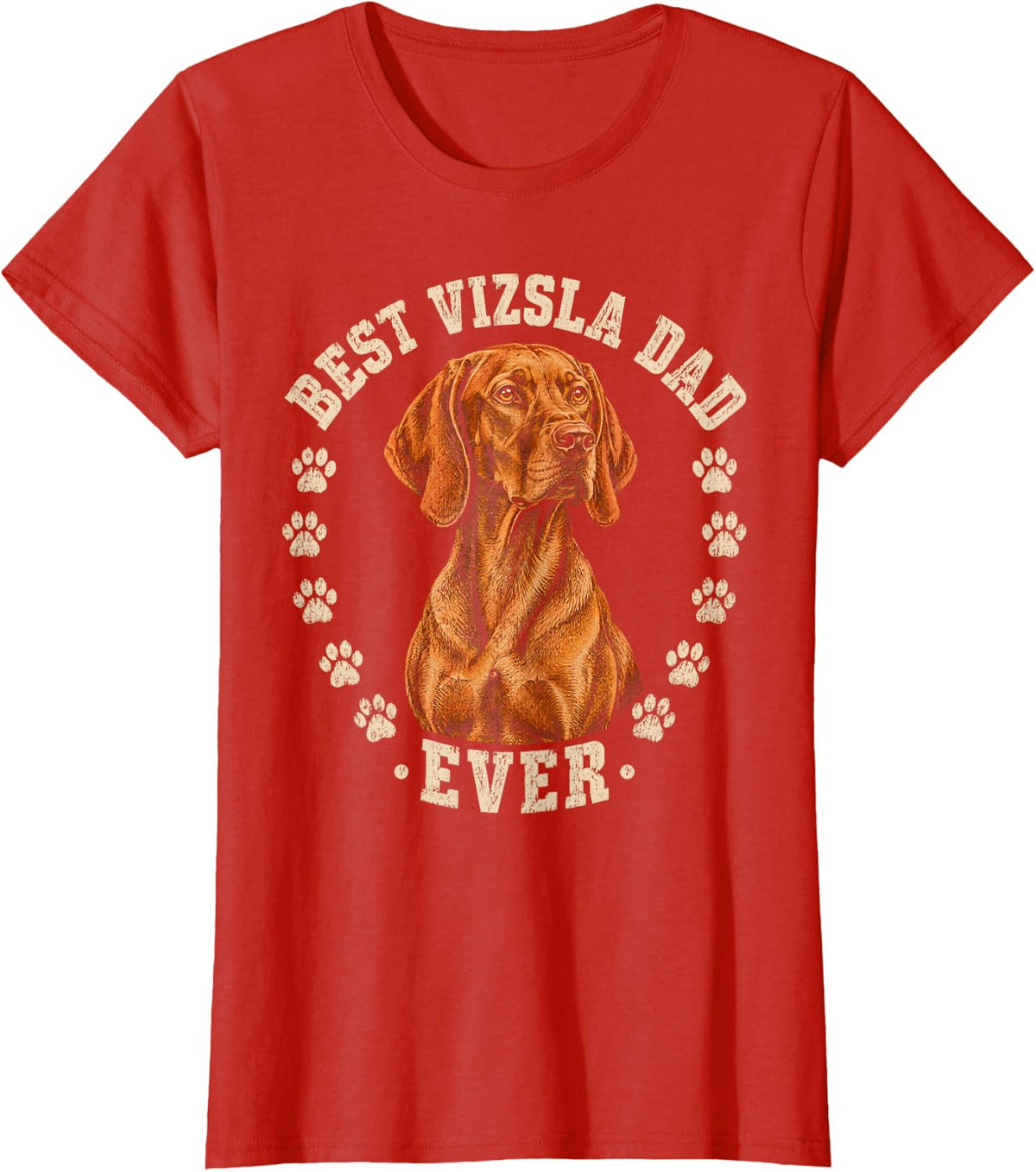 Best Vizsla Dad Ever Hungarian Pointer Dog Dad T-Shirt - Red