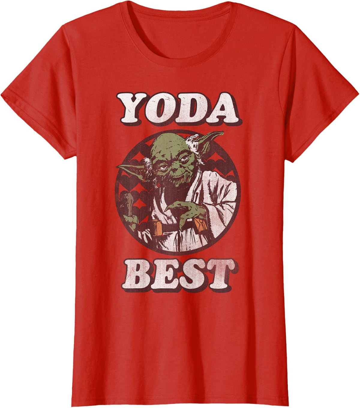 Star Wars Valentine's Day Yoda Best Vintage T-Shirt - Red