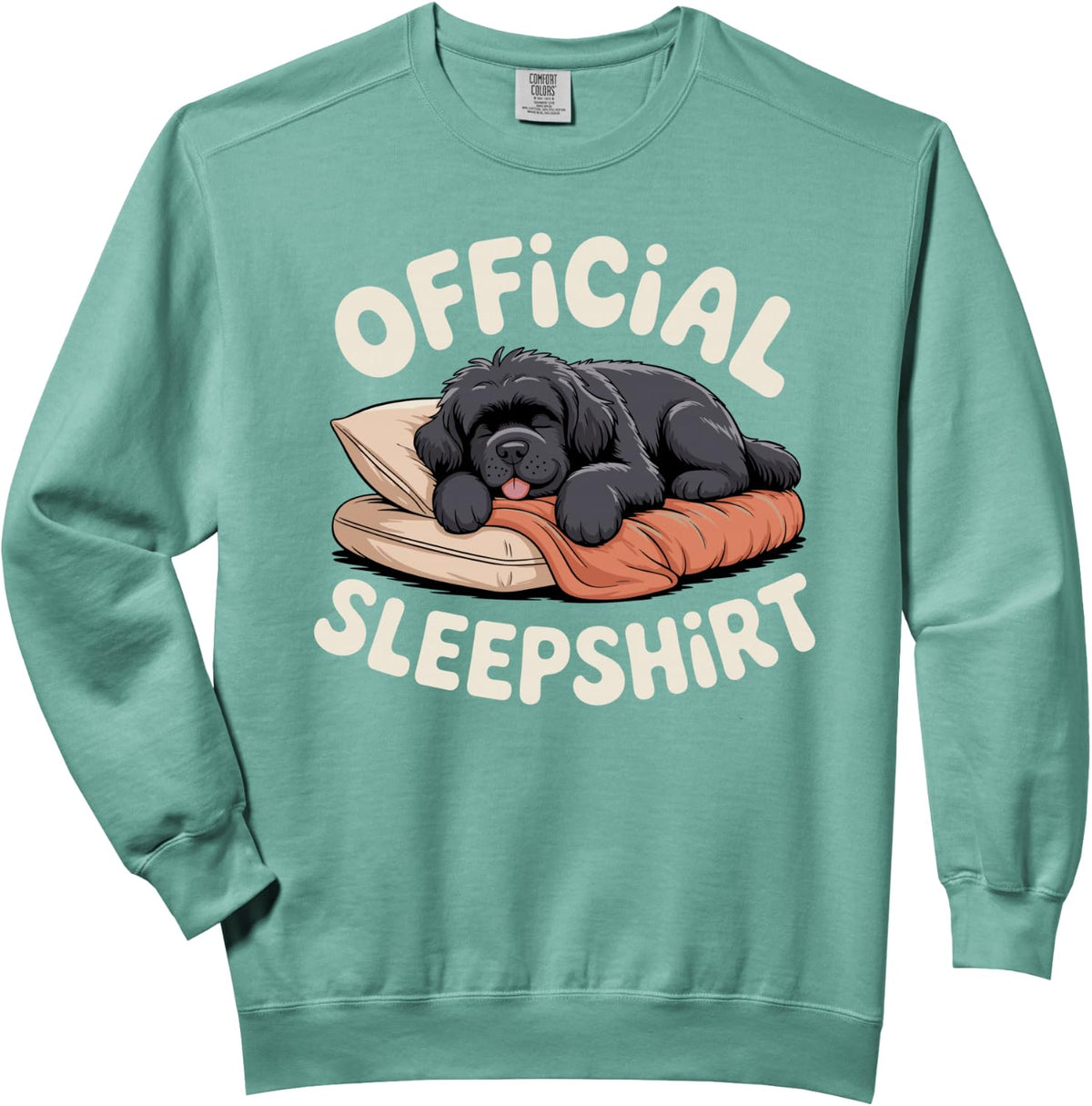 Cool Newfoundland Art For Men Women Kids Newfie Newfoundland Comfort Colors Adult Sweatshirt - Adult Unisex Light Green