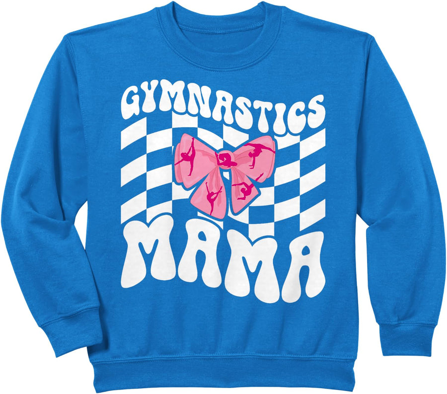 Gymnastics Mama Groovy Gymnastics Mom Of A Gymnast Mother Sweatshirt - Royal Blue