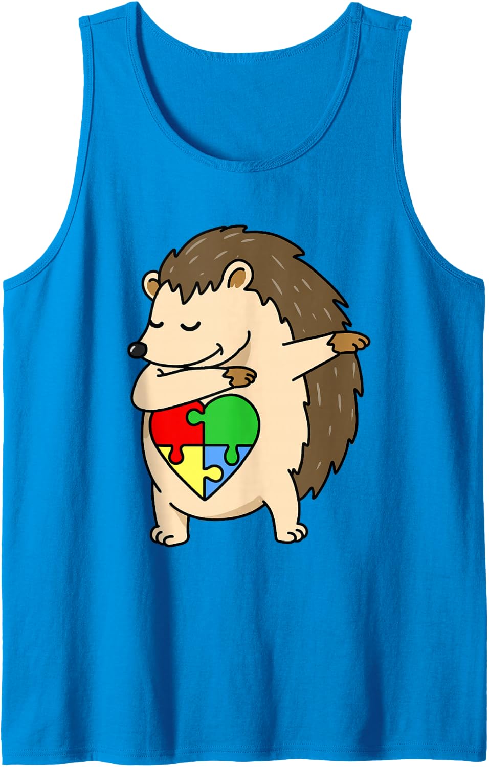 Hedgehog Autism Awareness Sleeveless Tank Top - Sapphire Blue