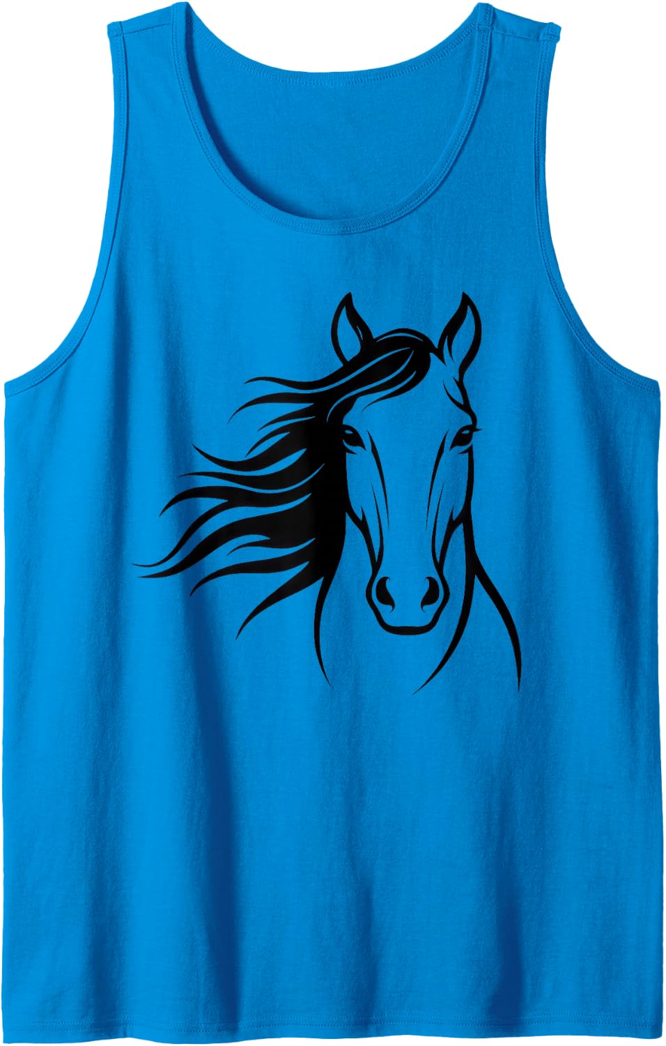 Cute Elegant Horse Silhouette Art Animal for Horse Lovers Sleeveless Tank Top - Sapphire Blue