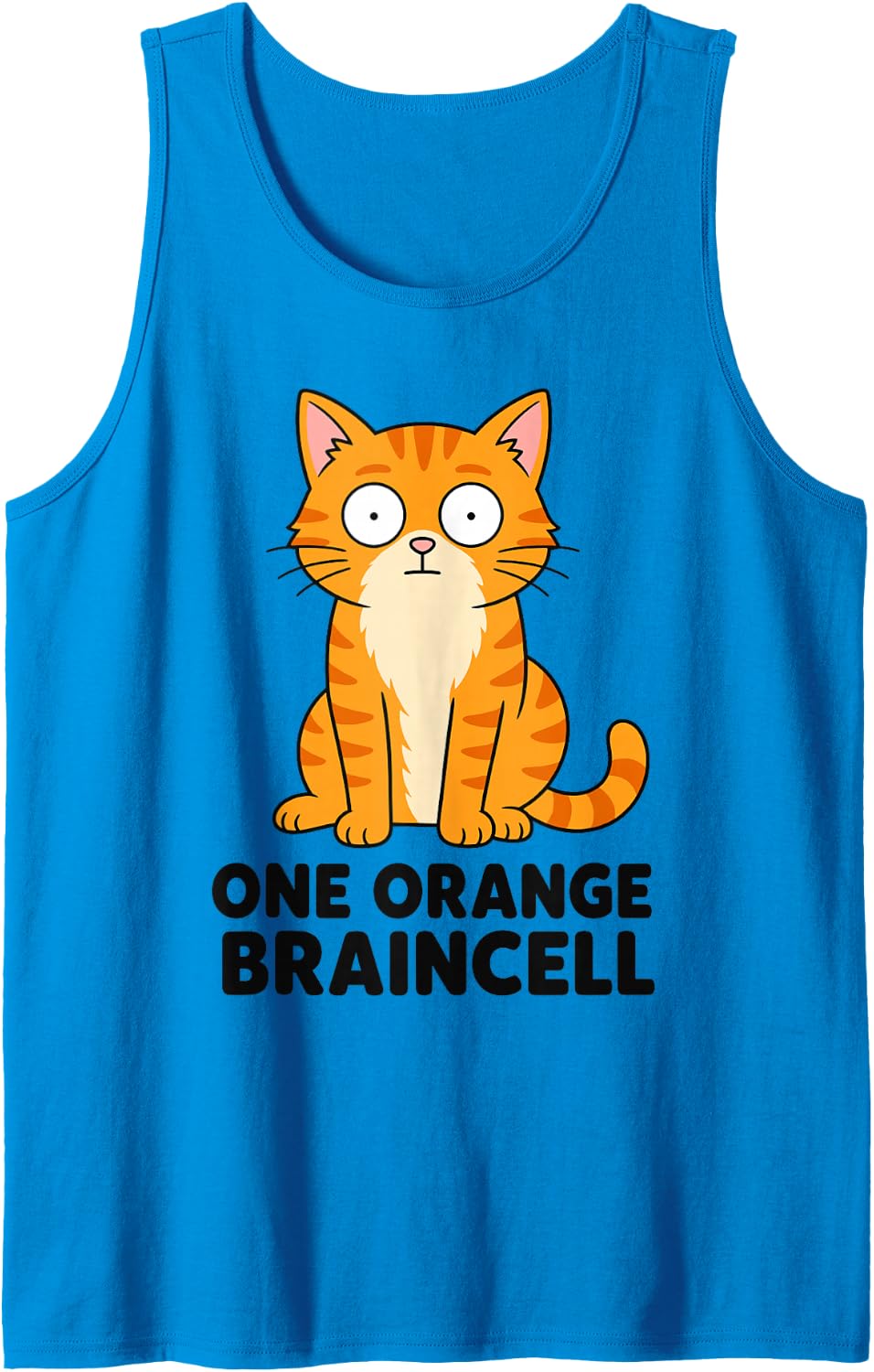 One Orange Braincell Cats Funny Cat Lover Sleeveless Tank Top - Sapphire Blue