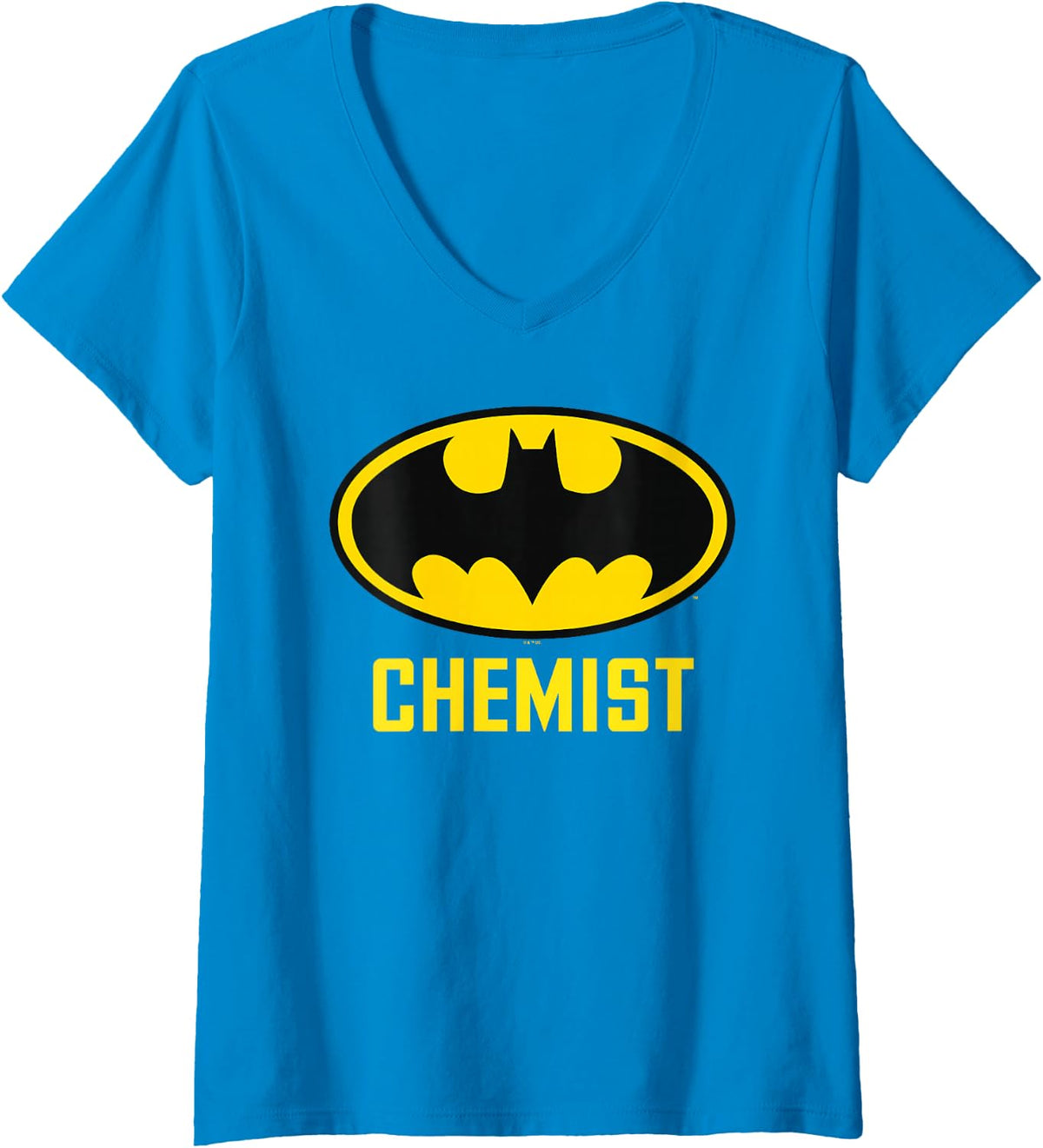 Women's Batman Bat Chemist V-Neck T-Shirt - Sapphire Blue