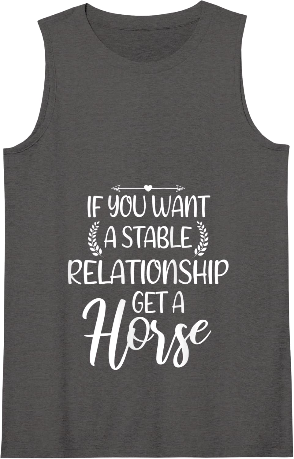 Womens If you want a stable Relationship get a Horse Funny Horses Tank Top - Dark Heather Grey