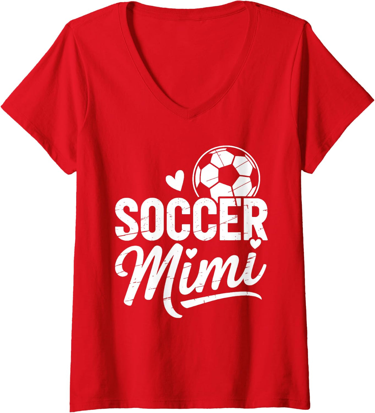 Women's Funny Soccer Mimi Art for Women Girls Mom Player Soccer Mimi V-Neck T-Shirt - Red
