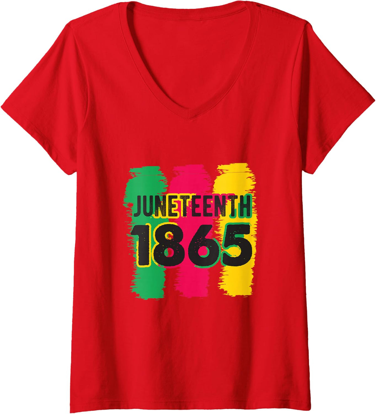 Women's Juneteenth 1865 V-Neck T-Shirt - Red
