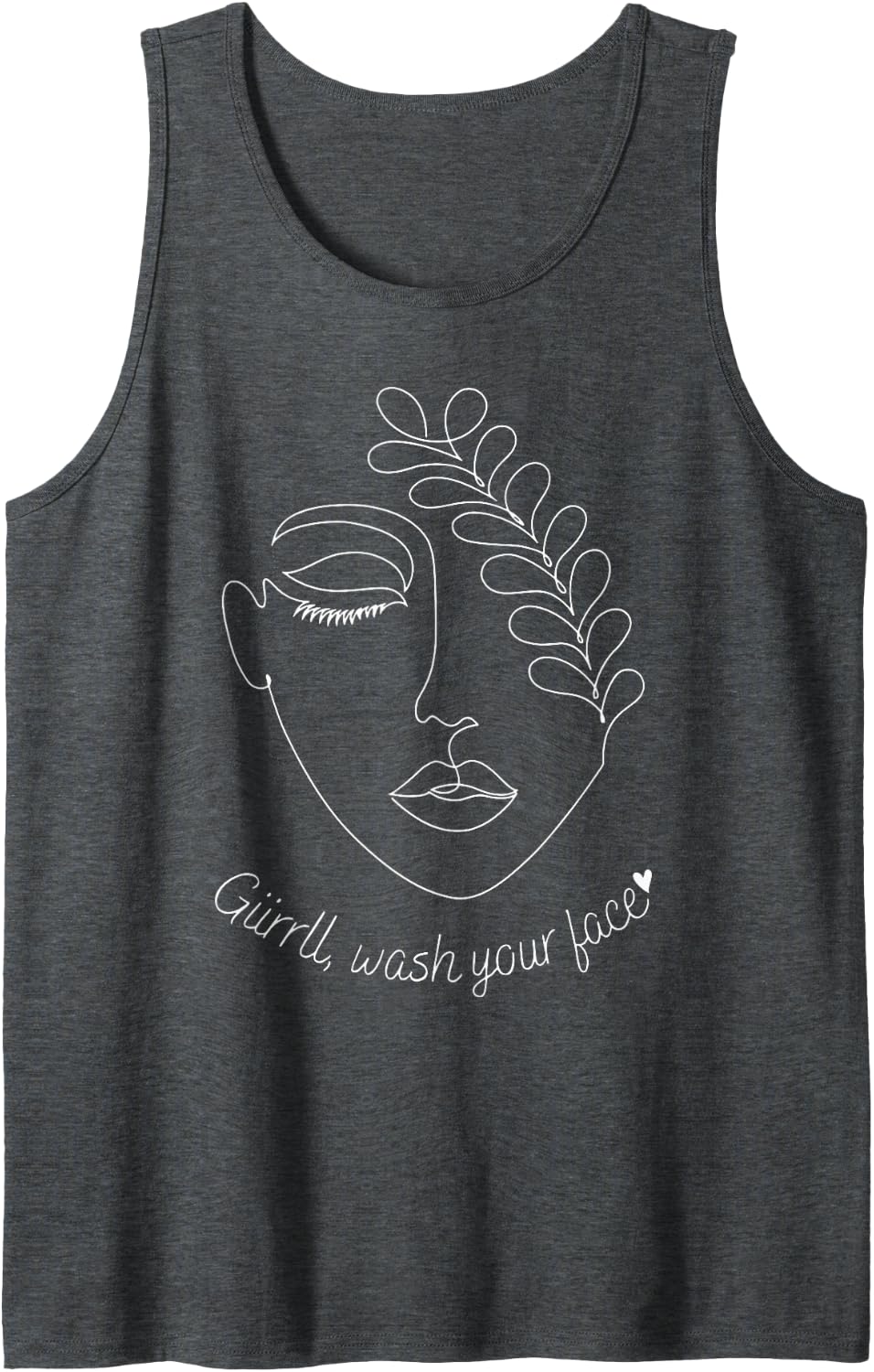 Girl Wash Your Face Skincare Therapist Esthetician Costume Sleeveless Tank Top - Dark Heather Grey